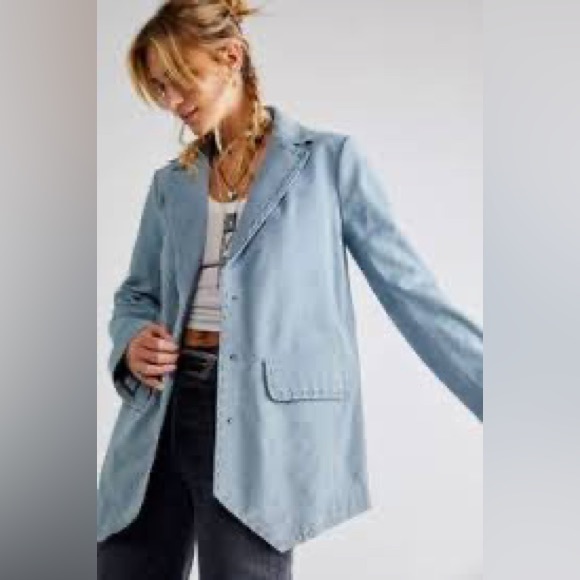 NWOT Free people Hide tide suede leather jacket